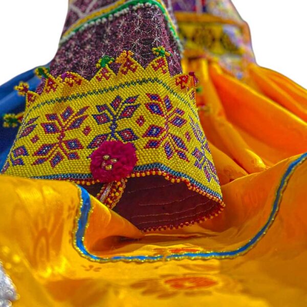 Beautiful Yellow and BLue color Gand Afghan - Image 5