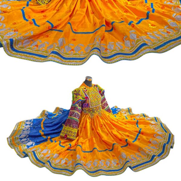 Beautiful Yellow and BLue color Gand Afghan - Image 2