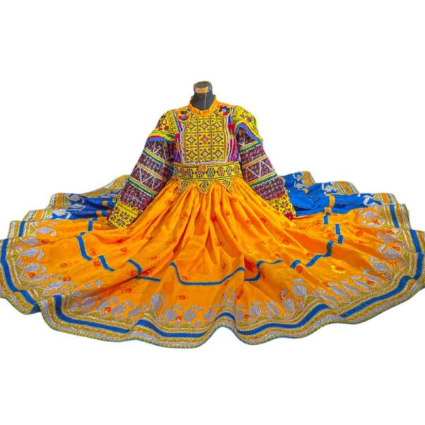 Beautiful Yellow and BLue color Gand Afghan - Image 3