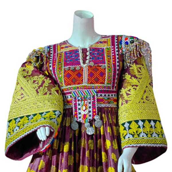 Beautifully Embroidered with Charma Uniquq Color Gand Afghan