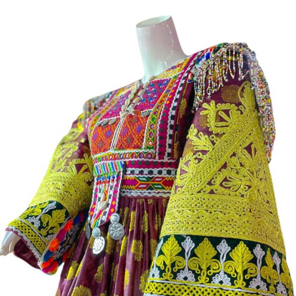 Beautifully Embroidered with Charma Uniquq Color Gand Afghan - Image 4