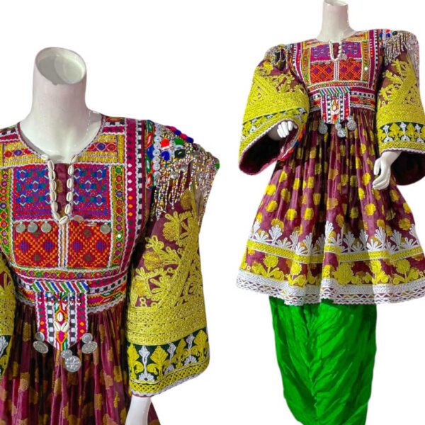 Beautifully Embroidered with Charma Uniquq Color Gand Afghan - Image 2