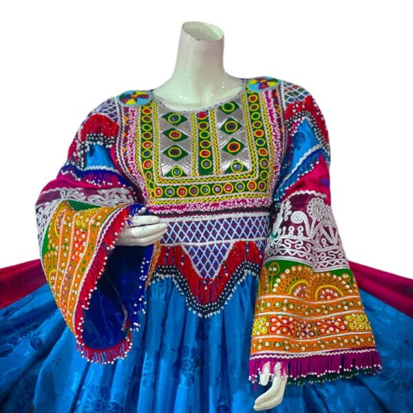 Beautifully design Blue Color Afghan Gand Dress