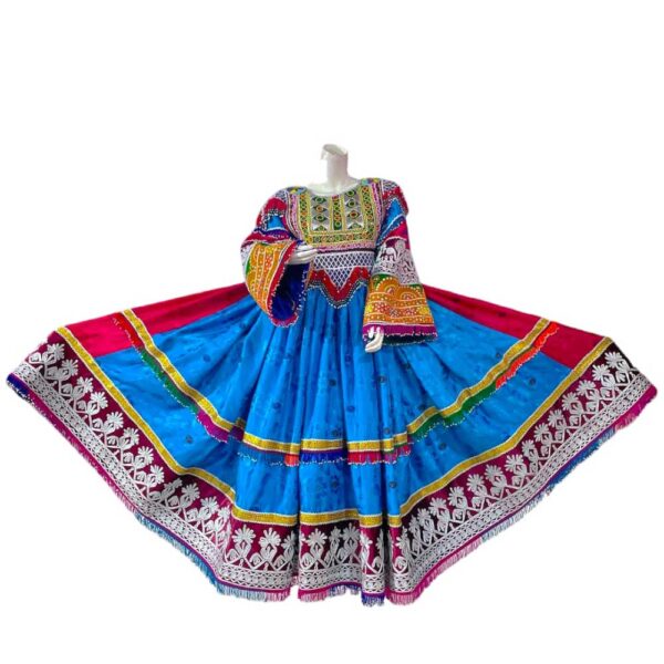 Beautifully design Blue Color Afghan Gand Dress - Image 2