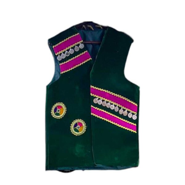 Gand Afghan Dress and vest with Beautiful Colorful Sleave - Image 4