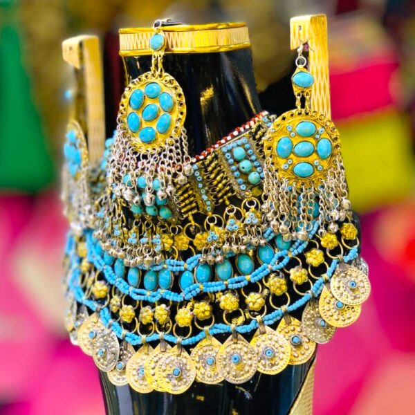 Light Blue Bead Set Afghan Jewellery - Image 2